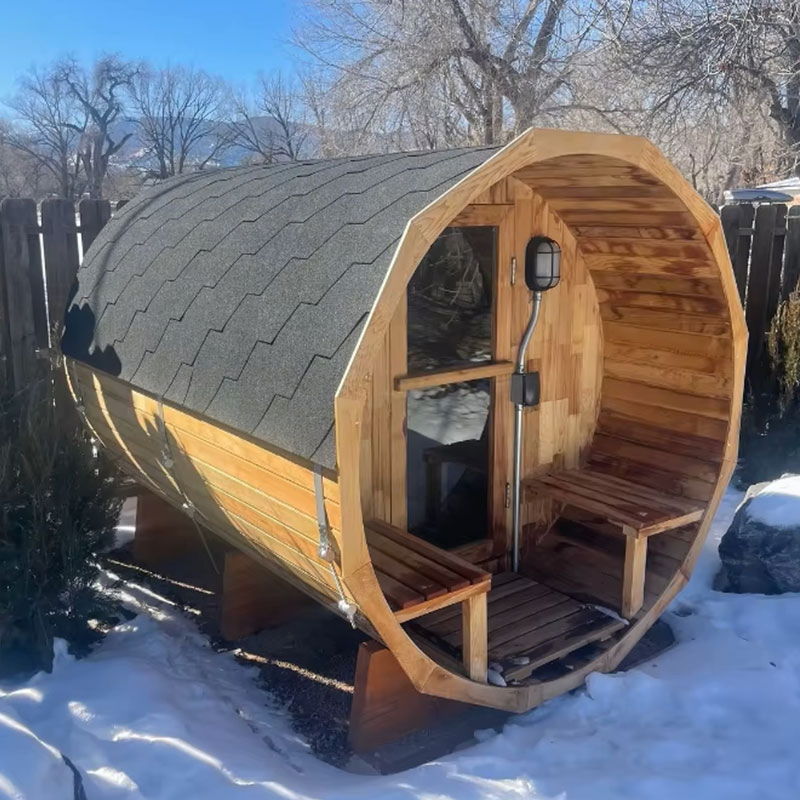 Премиальная бочкообразная сауна для сада