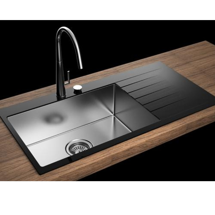 201 or 304 or Customer Requirements Glass Bowl Vessel Single Bowl Wash Basin Sink Tempered Glass Kitchen Sink