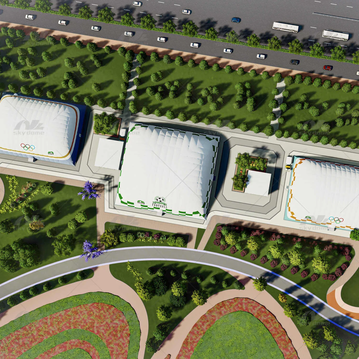 Velodrome Sports Park Air Domes for Community Athletics