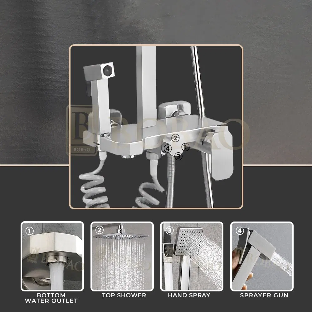 Modern Bathroom Shower Faucet Mixer Tap for Stylish Interiors