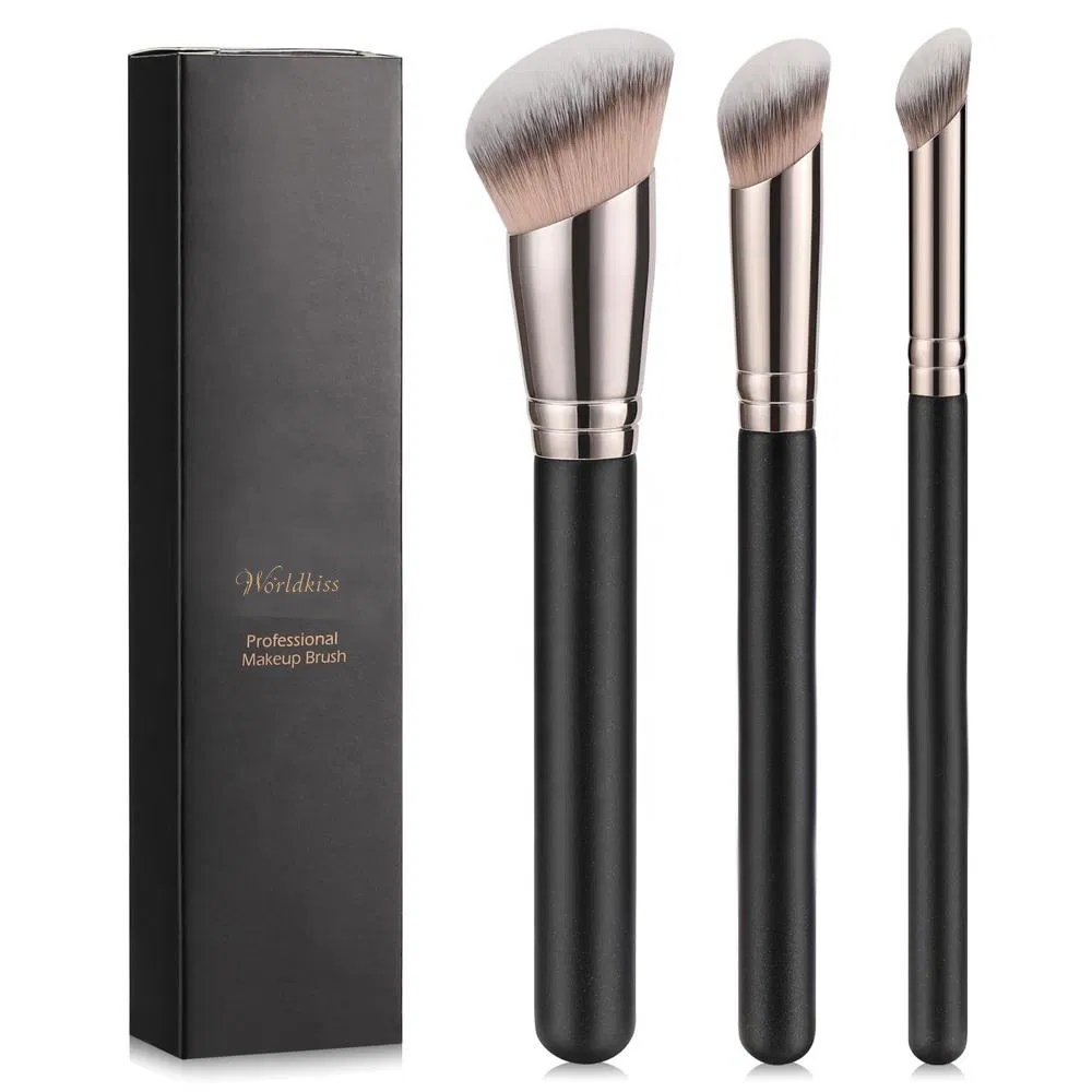 Angled Synthetic Kabuki Brush Blending Setting Polishing Liquid Cream Powder Makeup Brush