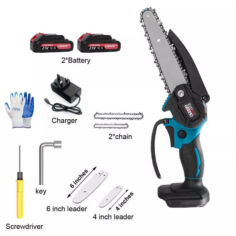 Industrial Chainsaw with Two Small Size Batteries 4 Inch & 6 Inch Chains OEM Customization Support