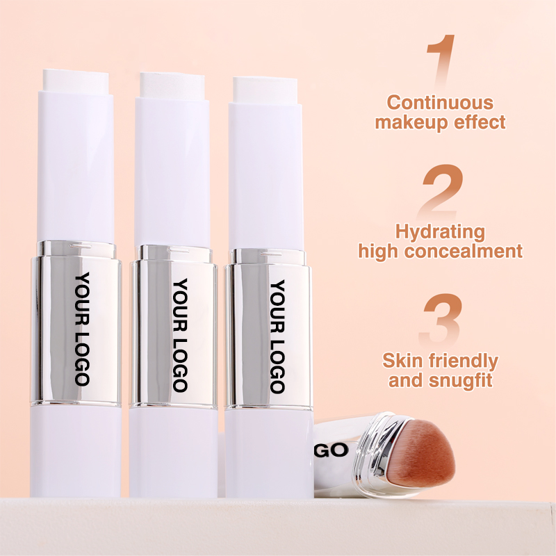 OEM Custom Logo Waterproof Long-Lasting Double-Ended Foundation Stick Color-Changing Moisturizing Makeup with Brush Head