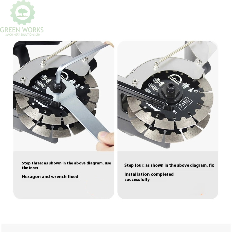 Best King Electric Wall Grooving Cutting Machine Chaser with 3000W for Slotting Brick Granite Marble Concrete Grooves with 2PC 156mm Saw Blade Tool