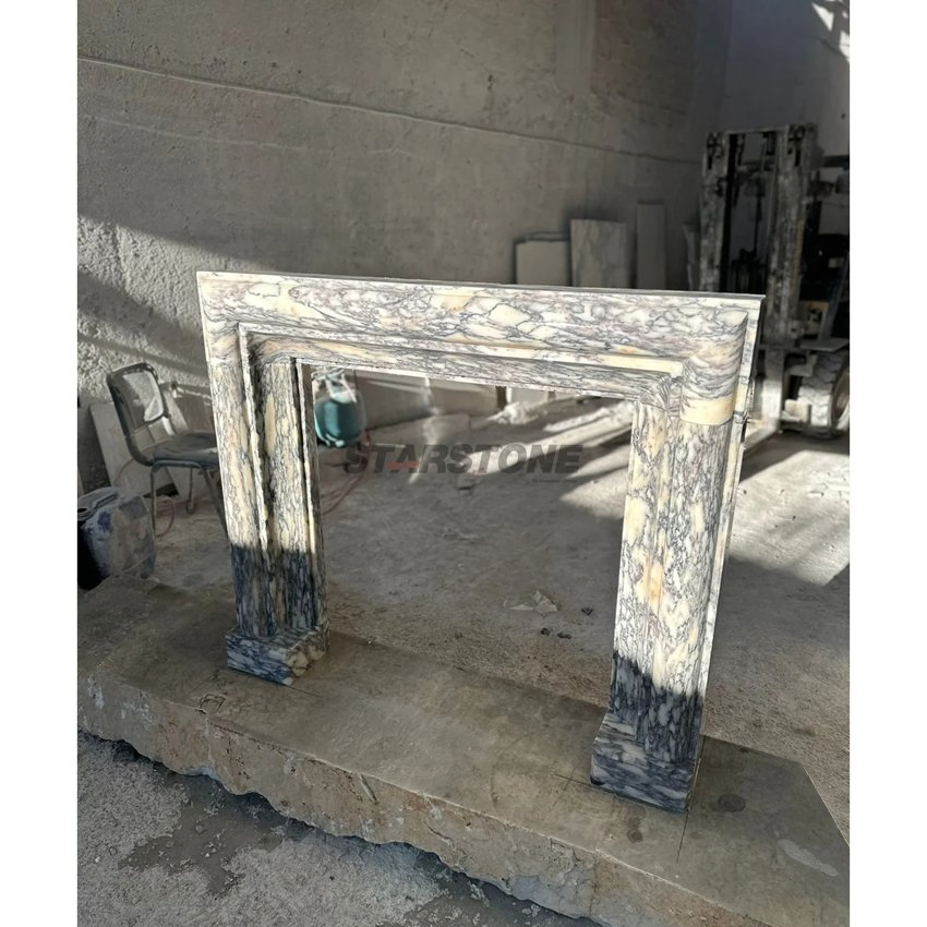 Starstone Antique Cream Interior Surround Decoration White Marble Fireplace Mantel