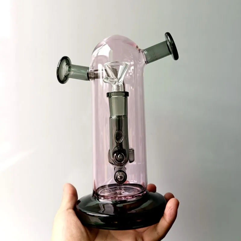 Двухмундштучная стеклянная кальяна с рециркулятором воды