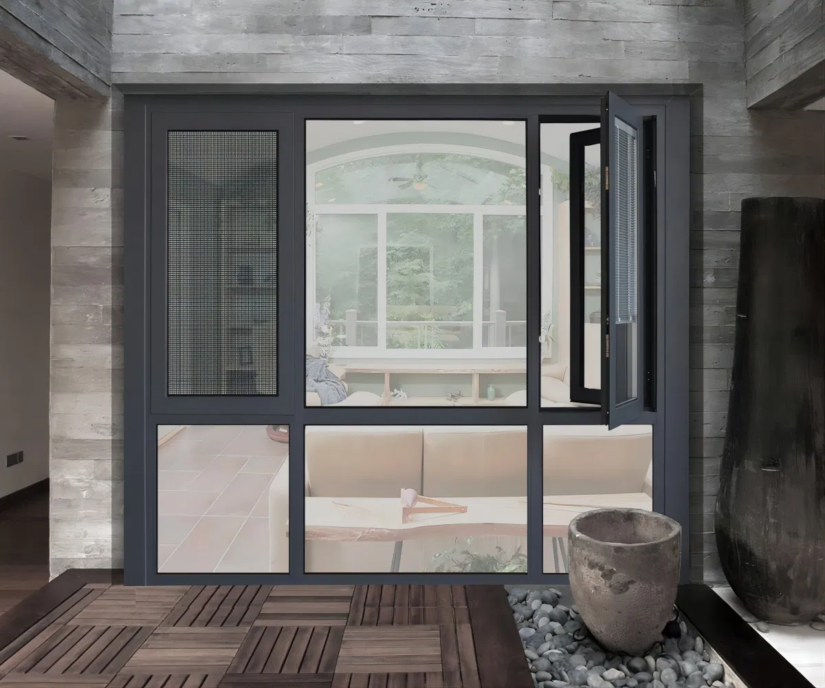 Free Design High Quality Minimalism Narrow Frame Aluminum Double Glazing Glass Window for Home Interior