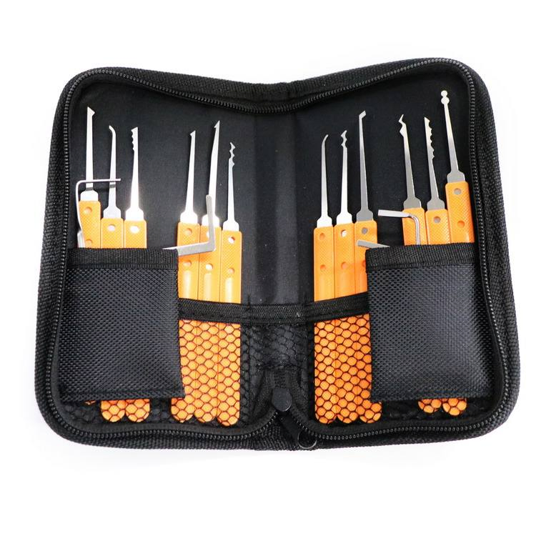 17 PCS Locksmith Gift Training Lockpicking Locksmith Tools Transparent Padlock Lock Pick
