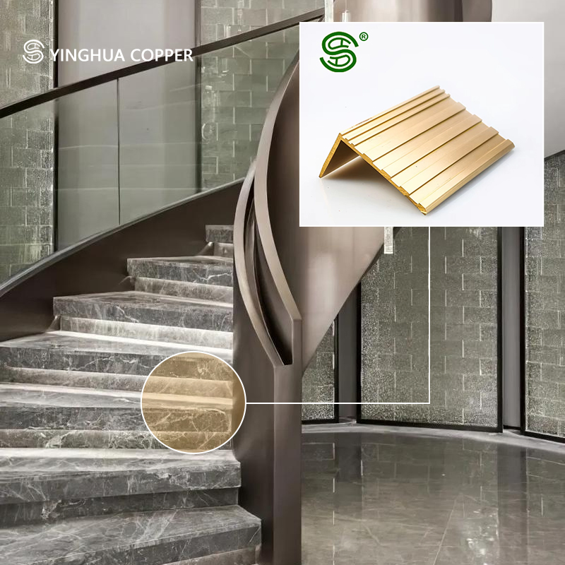 Online Shopping From China Supplier Anti-Slip Brass Stair Nosing Durable Copper Product
