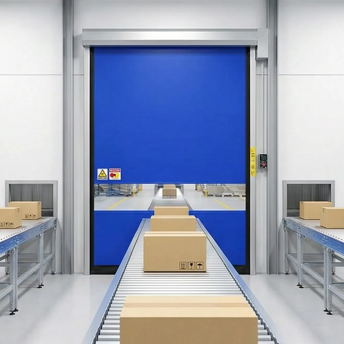 Automatic PVC Fast Rolling High Speed Fast Self Repairing Recover Curtain Roller Shutter Zipper Type High Speed Door for Workshop