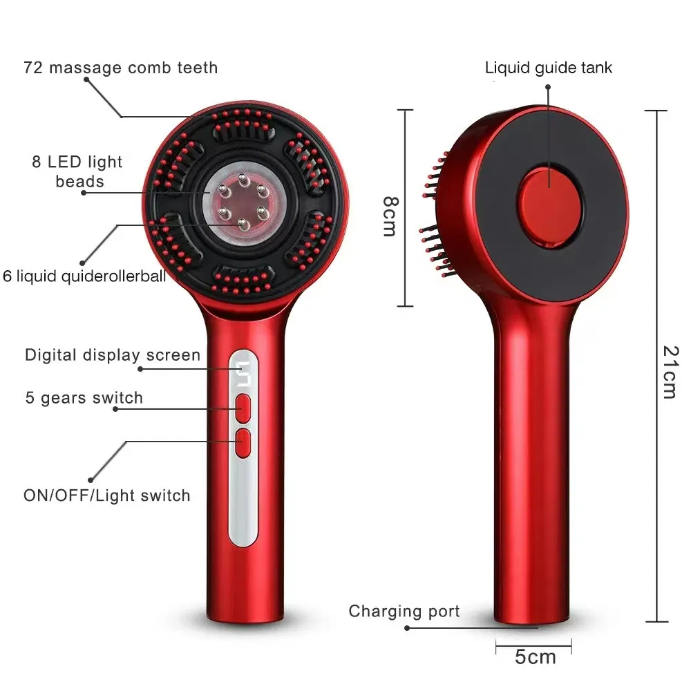 Multi Functional 3 in 1 Electric Scalp Massager with Oil Applicator Ipx7 Waterproof Portable Smart Scalp Hair Brush