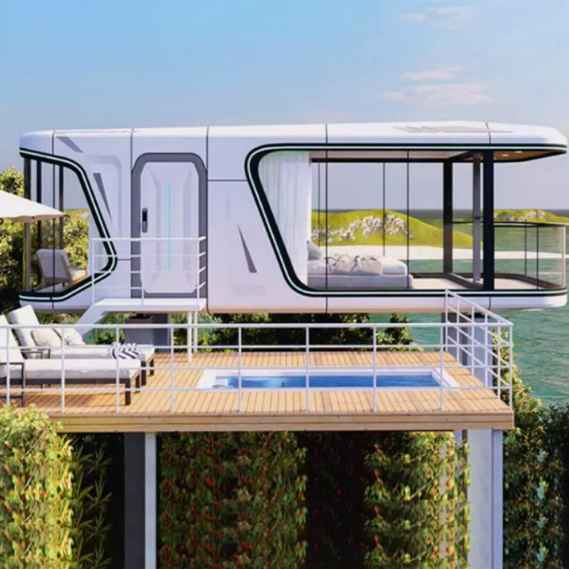 Tiktok Hot Sale Prefab House Modern Prefabricated House Building House Sandwich Panel Shipping Container Space Capsule Tiny Home