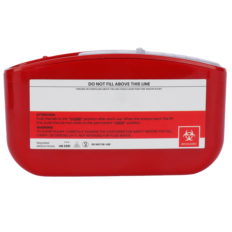 80ml Pocket Travel Sharps Disposal Container Pen Needle Wide Opening Flat Bottom