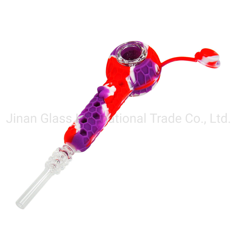 Colorful Silicone Smoke Pipe Hand Pipes with Stainless Steel Heating Bowl Screens Filter Portable Tobacco Spoon Pipe Smoking Accessories