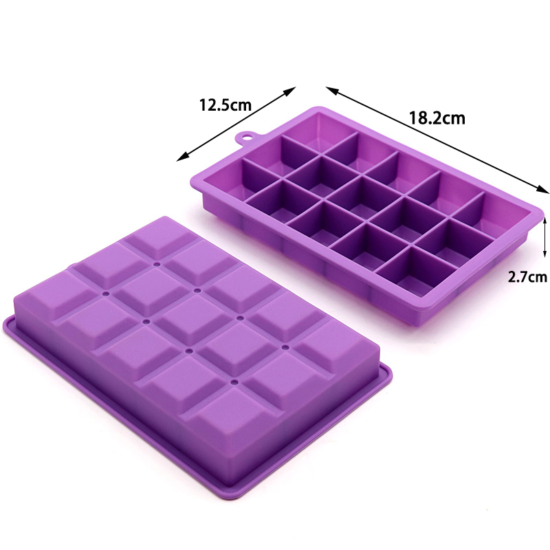 15 Cavity Silicone Ice Cube Tray for Freezer