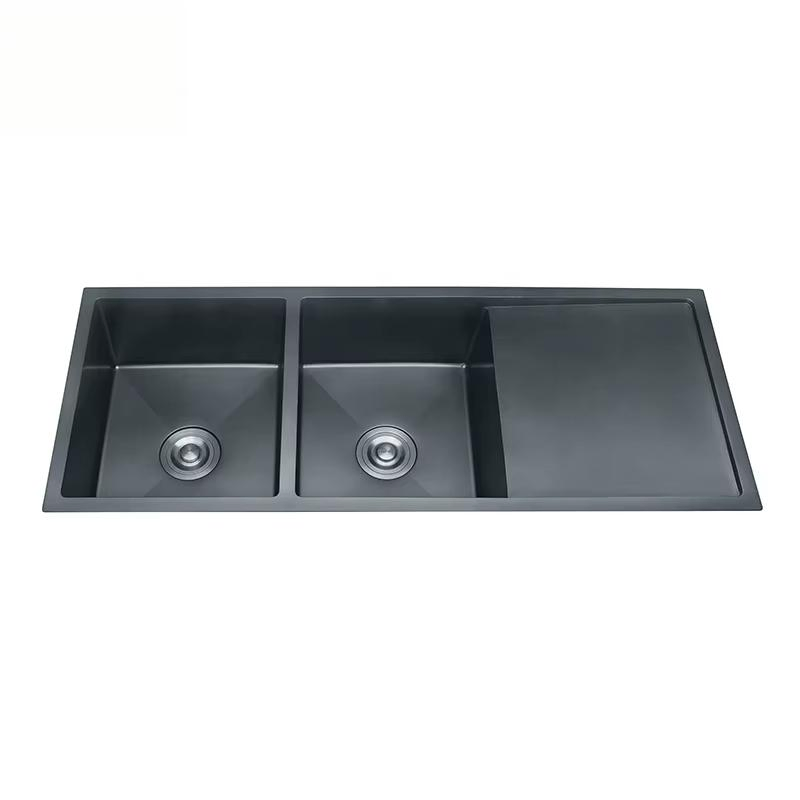 New Style Multifunction Double Bowls Smart Kitchen Sink Stainless Steel Black Colour Kitchen Sinks