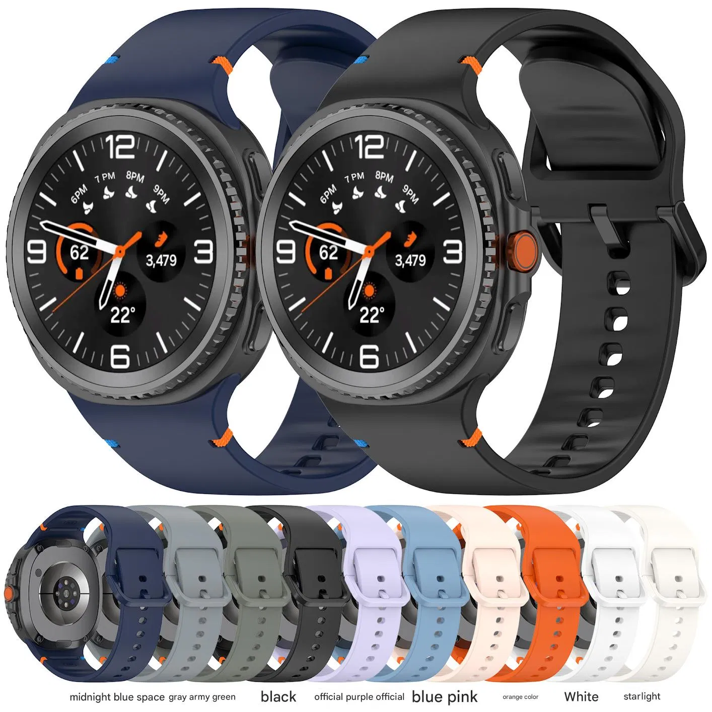 Suitable for Samsung Galaxy Watch 8/Watch 8 Classic Official Stitched Silicone Replacement Strap