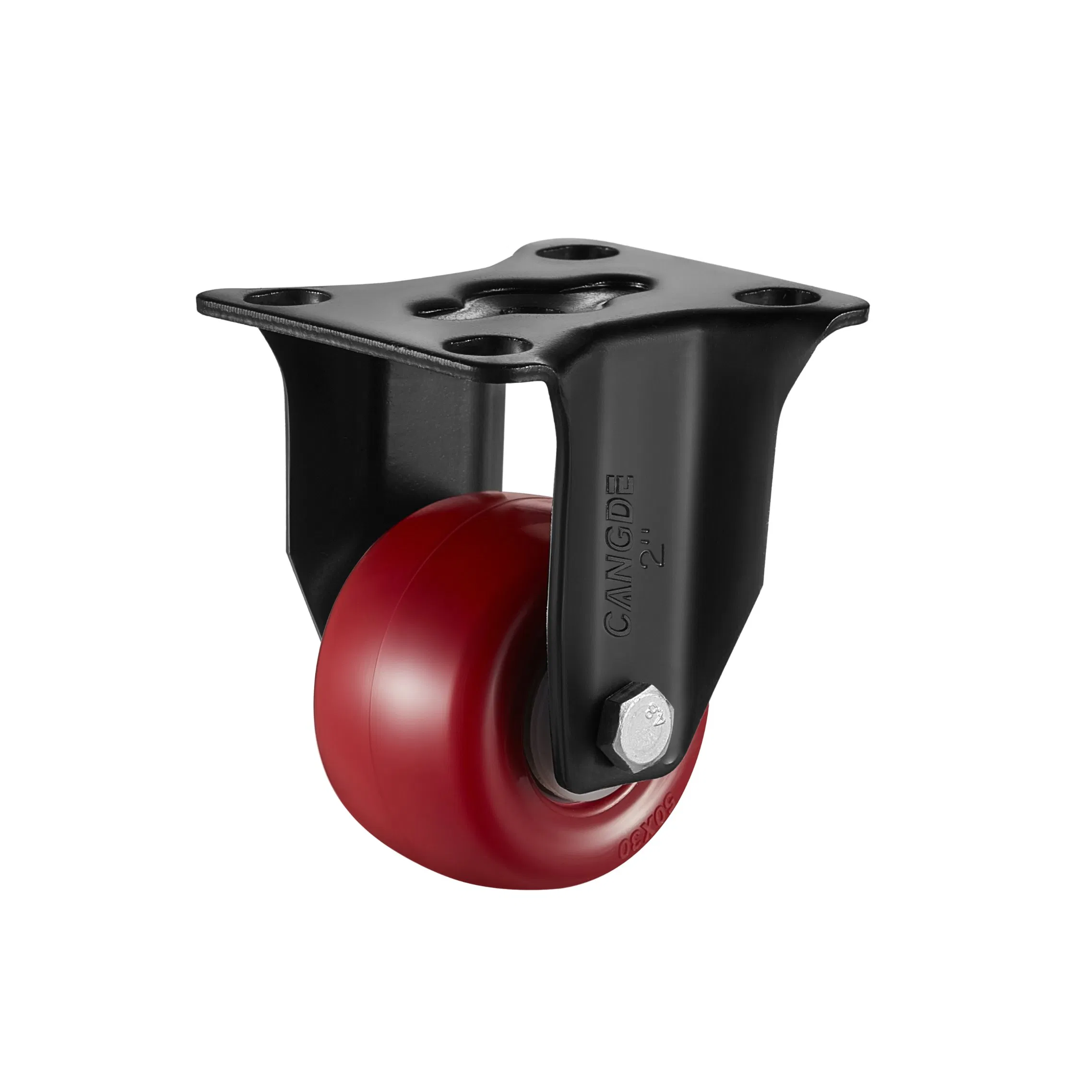 Wear-Resistant Red Polyurethane Caster Set - Includes Threaded Stem and Brake Models, 40mm/50mm, for Silent Equipment Movement