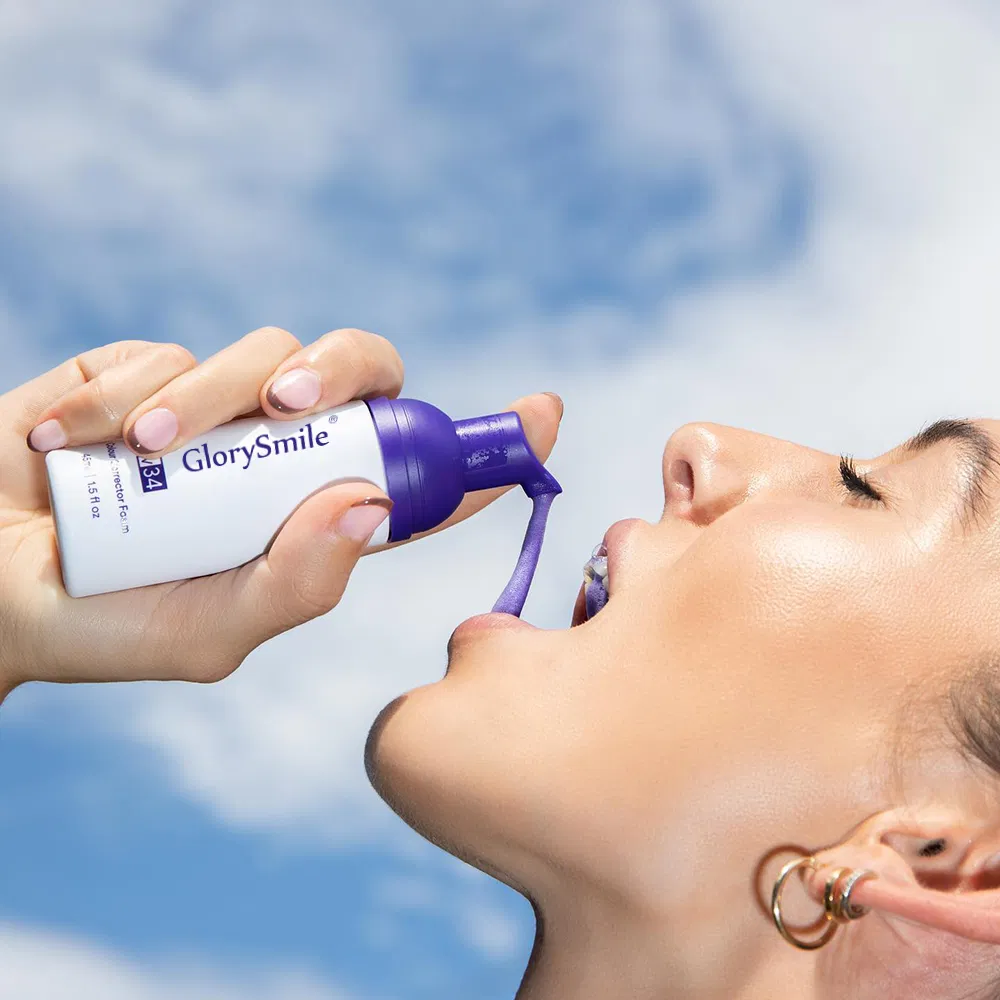 Purple V34 Colour Corrector Foam Mousse Toothpaste for Teeth Color