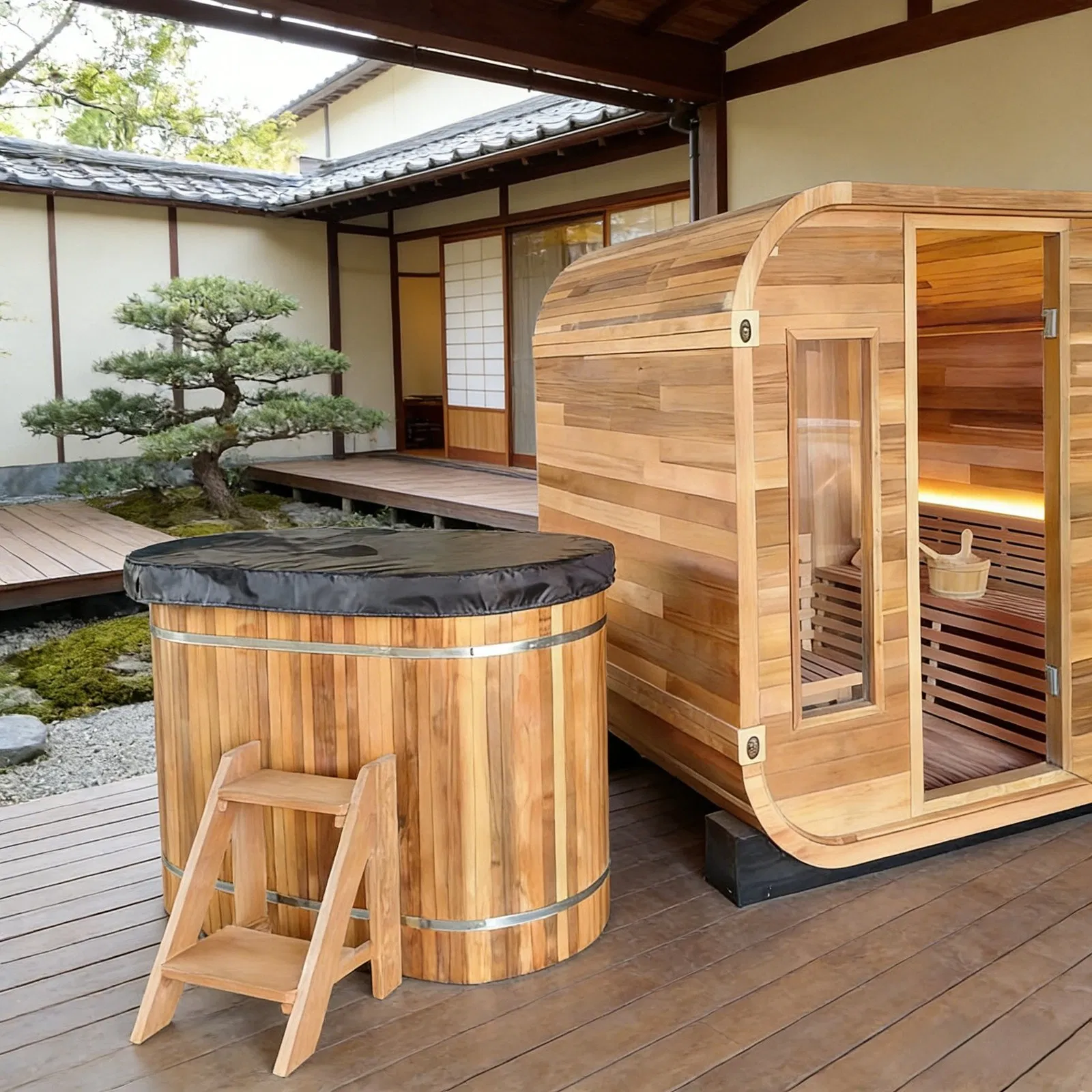 Ванна для ледяного купания с чиллером и гидромассажем