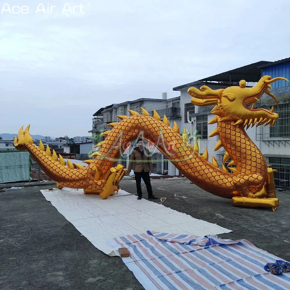 Factory Customized Realistic Giant Inflatable Golden Flying Dragon for Outdoor Activity Display Decoration