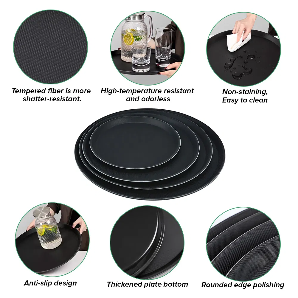 Wholesale Restaurant Food Coffee Shop Party Oval Fibre Glass Serving Trays