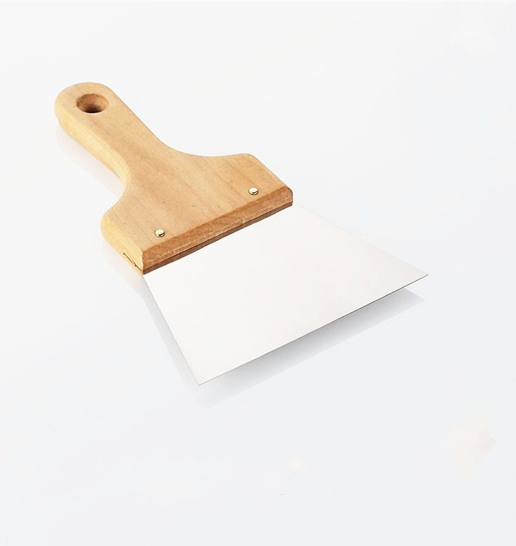 Wood Handle Polished Steel Blade Putty Knife Scraper
