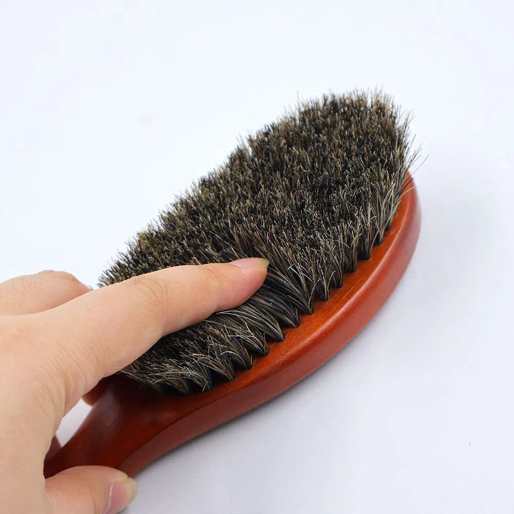 Household Cleaning Hat Brush Clothes Cleaning Brush Soft Clean Brush with Wooden Handle and Horse Hair