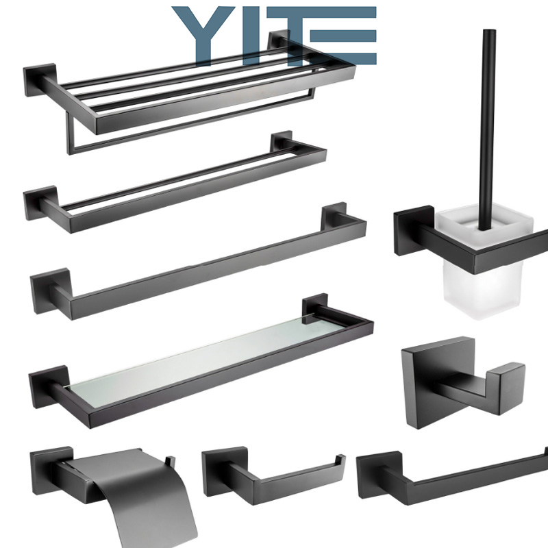 Полотенцедержатель для ванной, матовый черный
