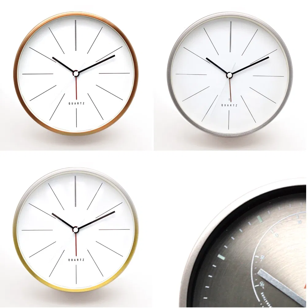 6 Inch Desk Watch Clock Aluminium Quartz Table Clock Luxury Custom