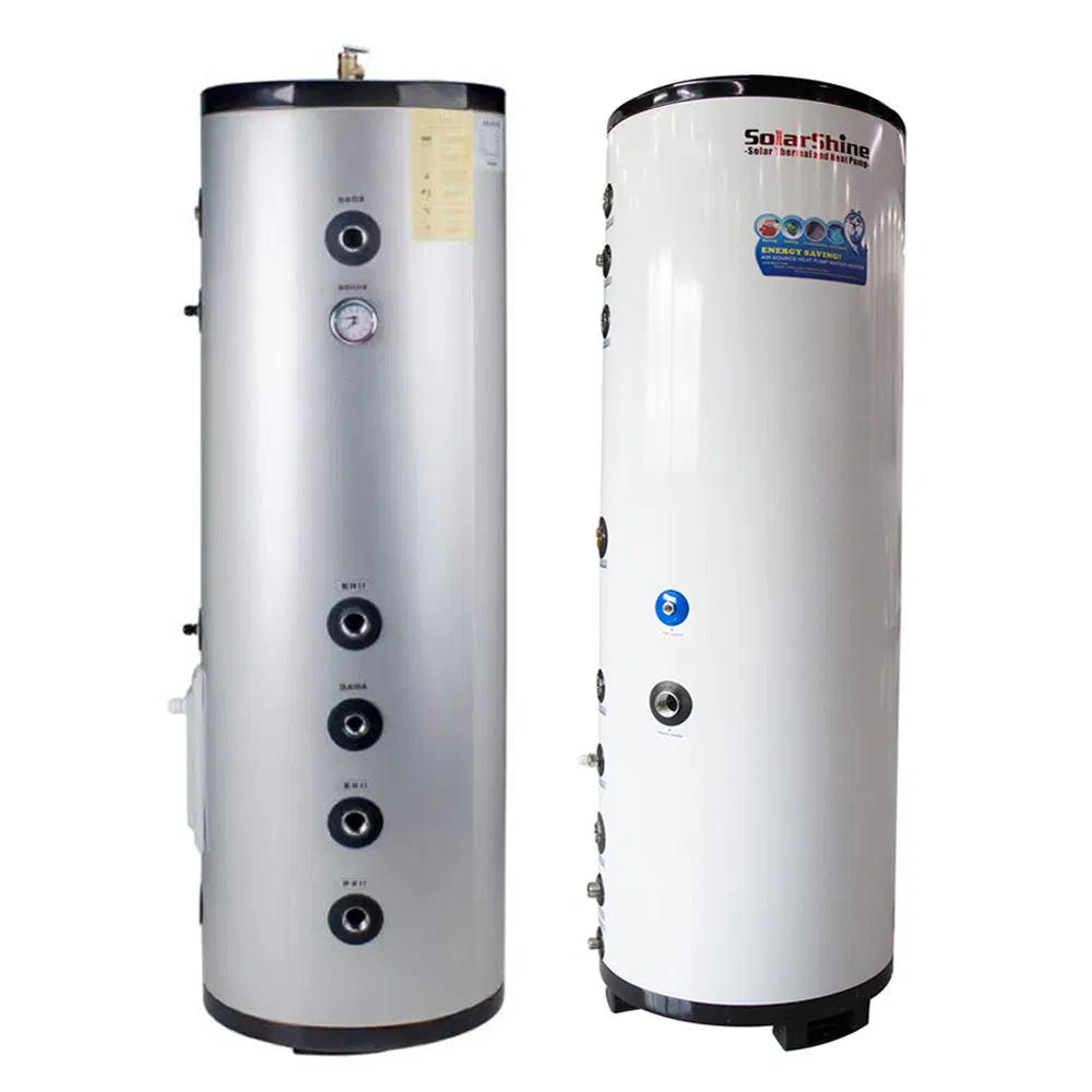 200L 300L 500L European Family Use Heat Pump Buffer Tank Hot Water Tank with Heat Exchanger Coil and Electric Heater