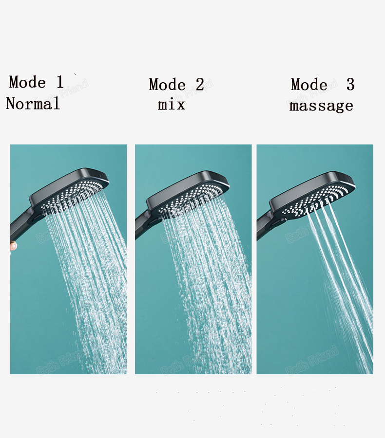 Hot Luxury Black Copper Digital Big Shower Set Bathroom Control Temperature Rain Stainless Steel Shower Sets
