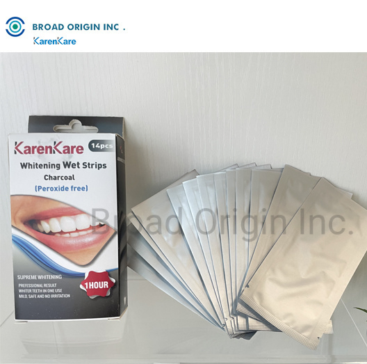 Food Grade Advanced Coconut Oil Teeth Whitening Wet Strips No Slip Teeth Whitener