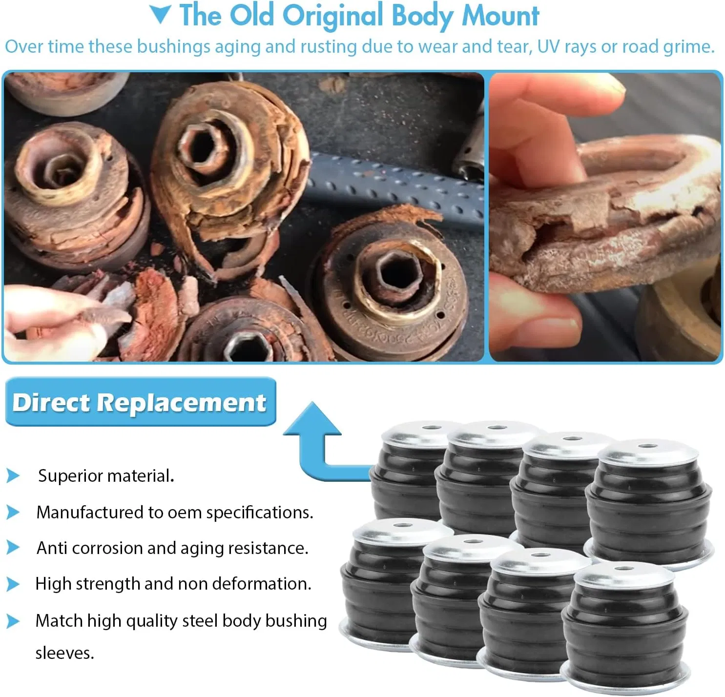 High-Performance Body Mount Bushing Kit for Ford F250 F350