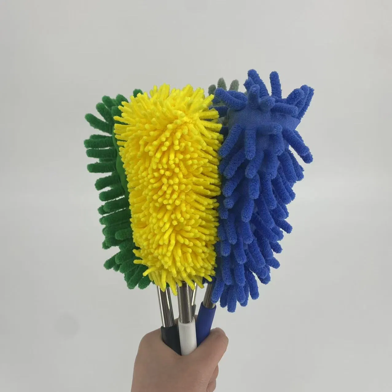 Home Cleaning Mini Chenille Duster with Stainless Steel Handle Microfiber Duster for Cleaning, Clean up Hand Washable Dusters