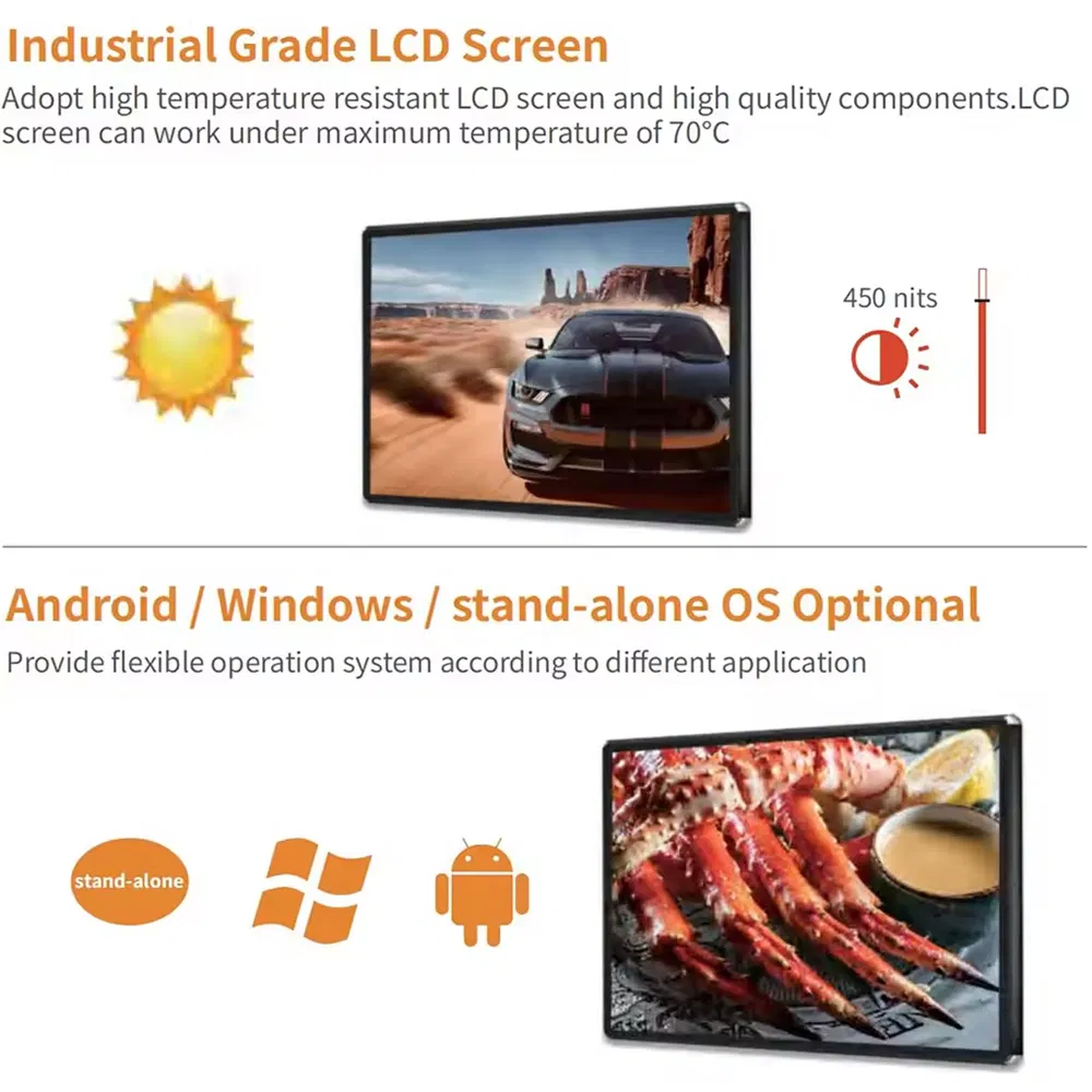 Custom Wall Mounted Digital Signage Android Touch Display for Fitness