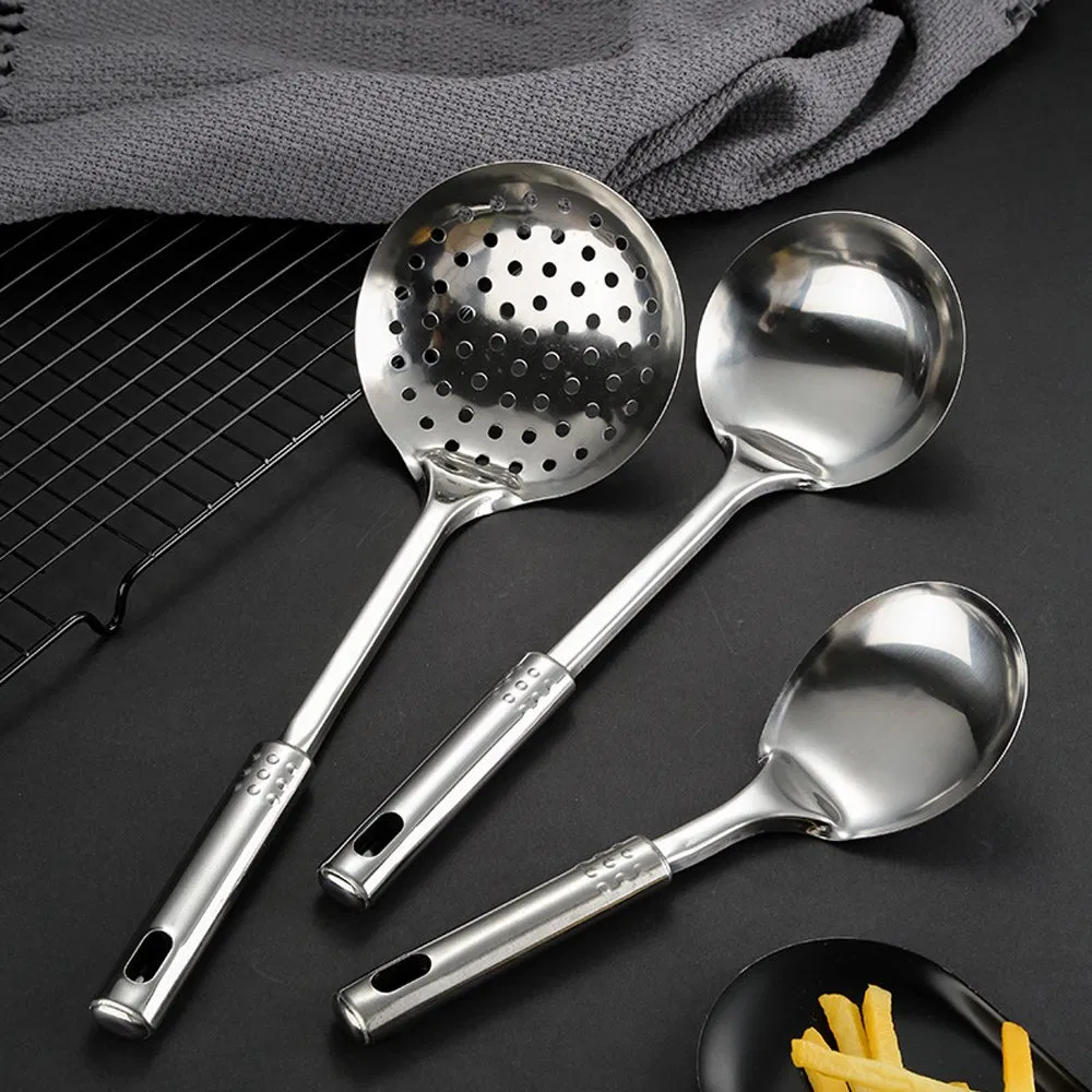 Stainless Steel Cooking Utensils Set Include Slotted Spoon, Large Spoon, Spatula & More