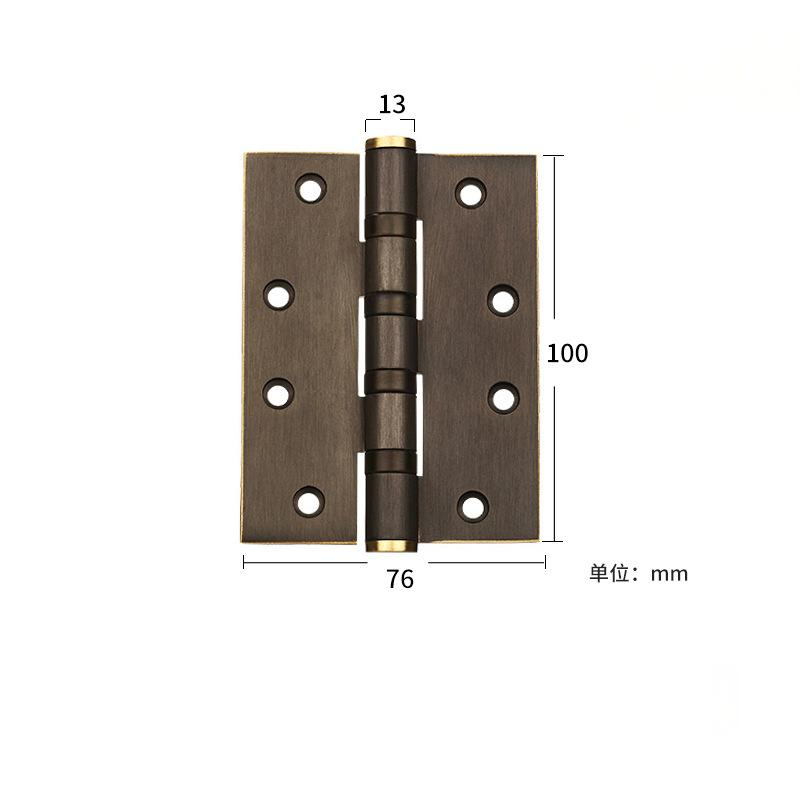 Furniture Hardware Accessories High Quality Solid Copper Door Hinge 4'' and 5'' Thickened Black Mute Hinge