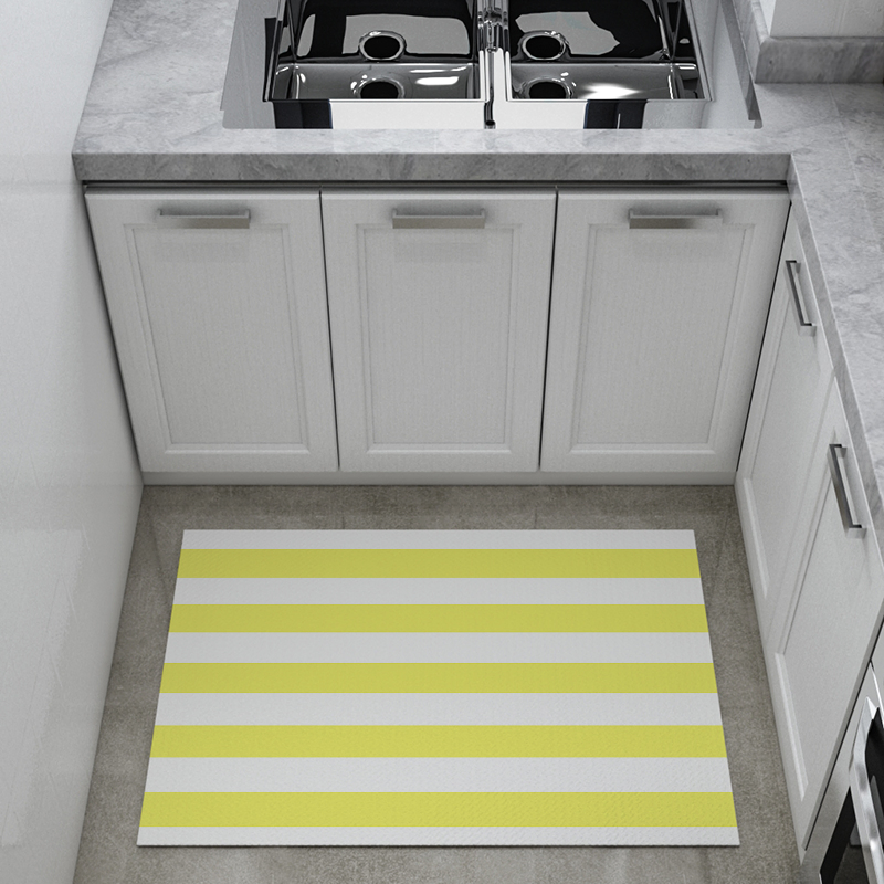 Classic Stripe Design PVC Printed Modern Style Inkjet Kitchen Mat