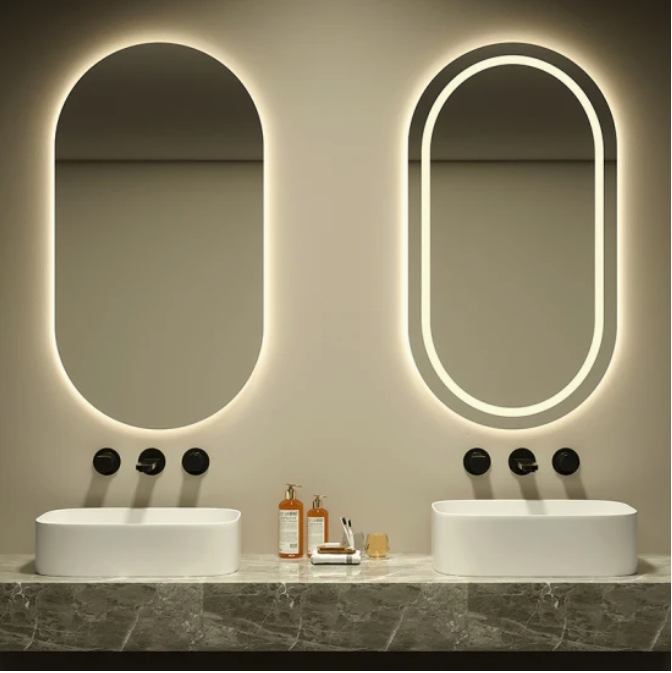 Factory Price Arch Shape Hotel Smart Wall Mirror with LED Light Adjustable Illuminated Bathroom Mirror