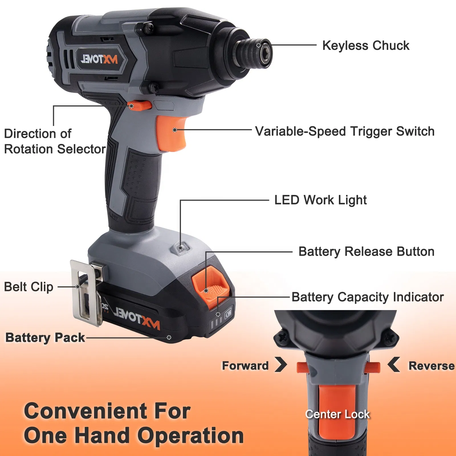 Portable Electric Lithium Battery Drills Wrench Power Tools Cordless Impact Driver