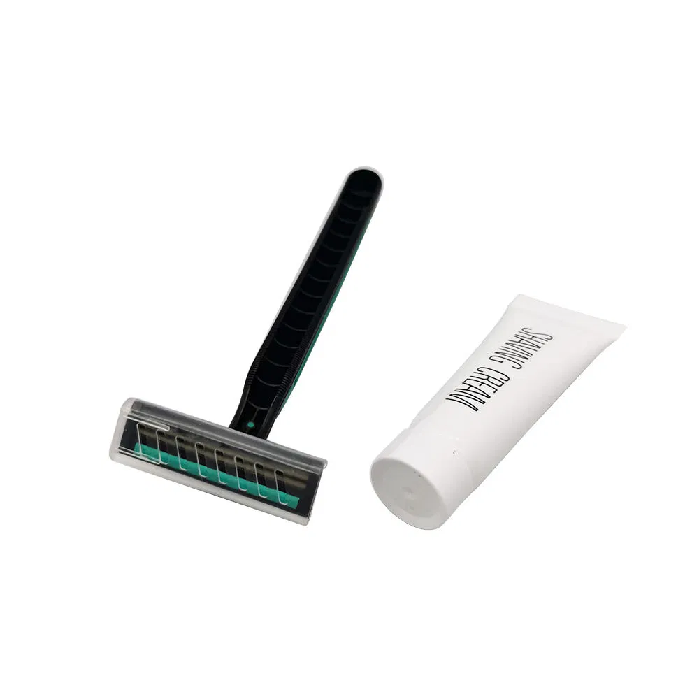 OEM Cheap Bulk Packing Plastic Straw Hotel Shaving Razor Disposable SPA Double Blades Shaver