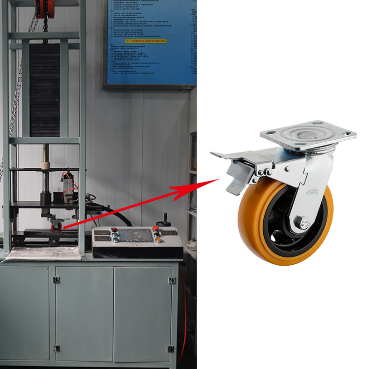 125mm PU Wheel Castor with Locking 330kgs High Load 4inch Fixed Type Welding Heavy Duty Industrial Caster