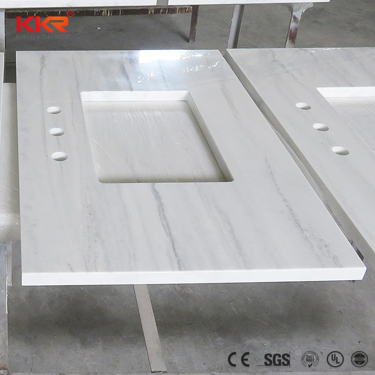Seamless Joint Artificial Marble Vanity Tops with Solid Surface Sink