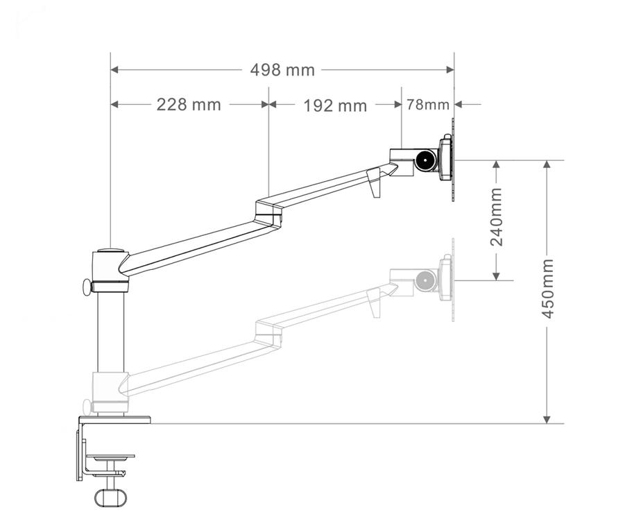 Кронштейн для монитора настольный, регулируемый