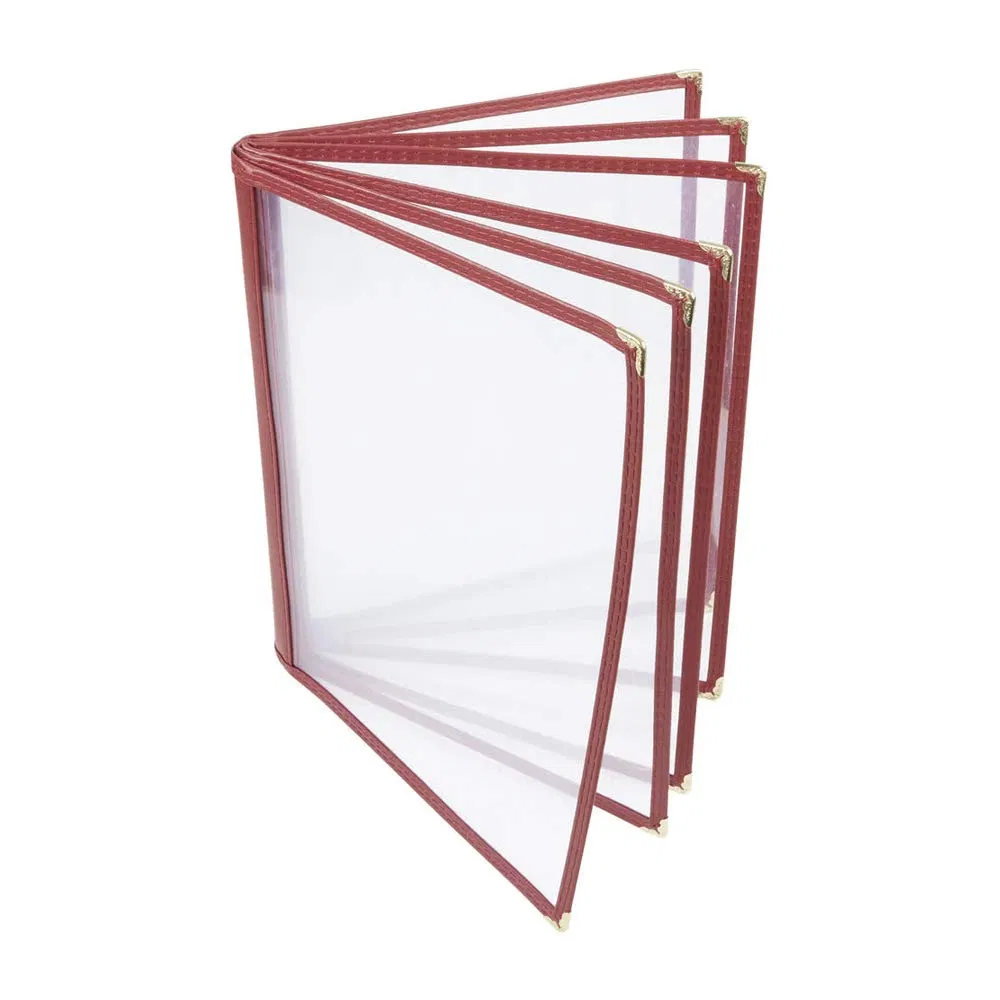 Double Stitched Binding Holder Hotel Red Leather Edge 6 Page 12 View Restaurant Food Menu Cover