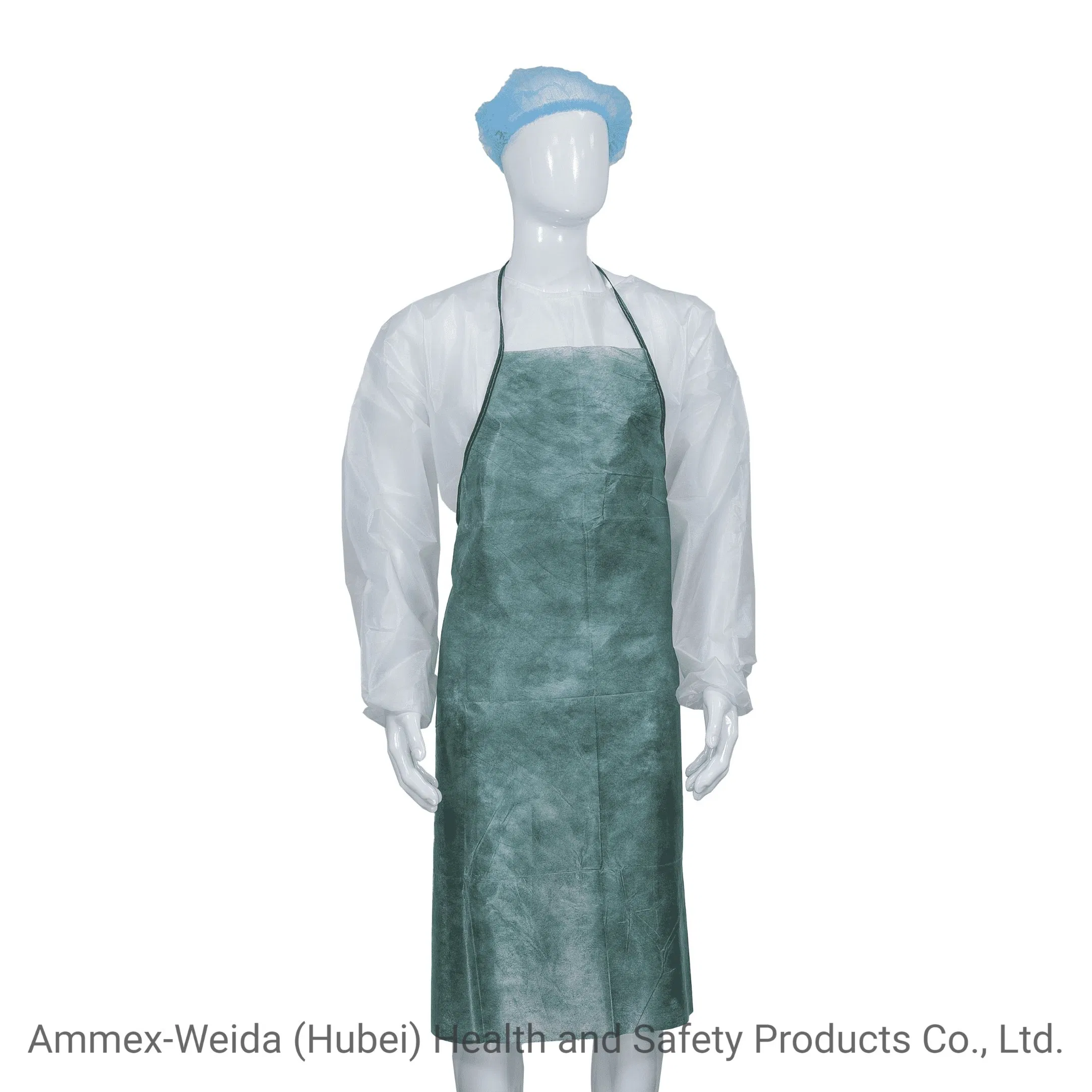 Simple Style Soft Non-Woven Apron Without Sleeves for Single Use in Production Process
