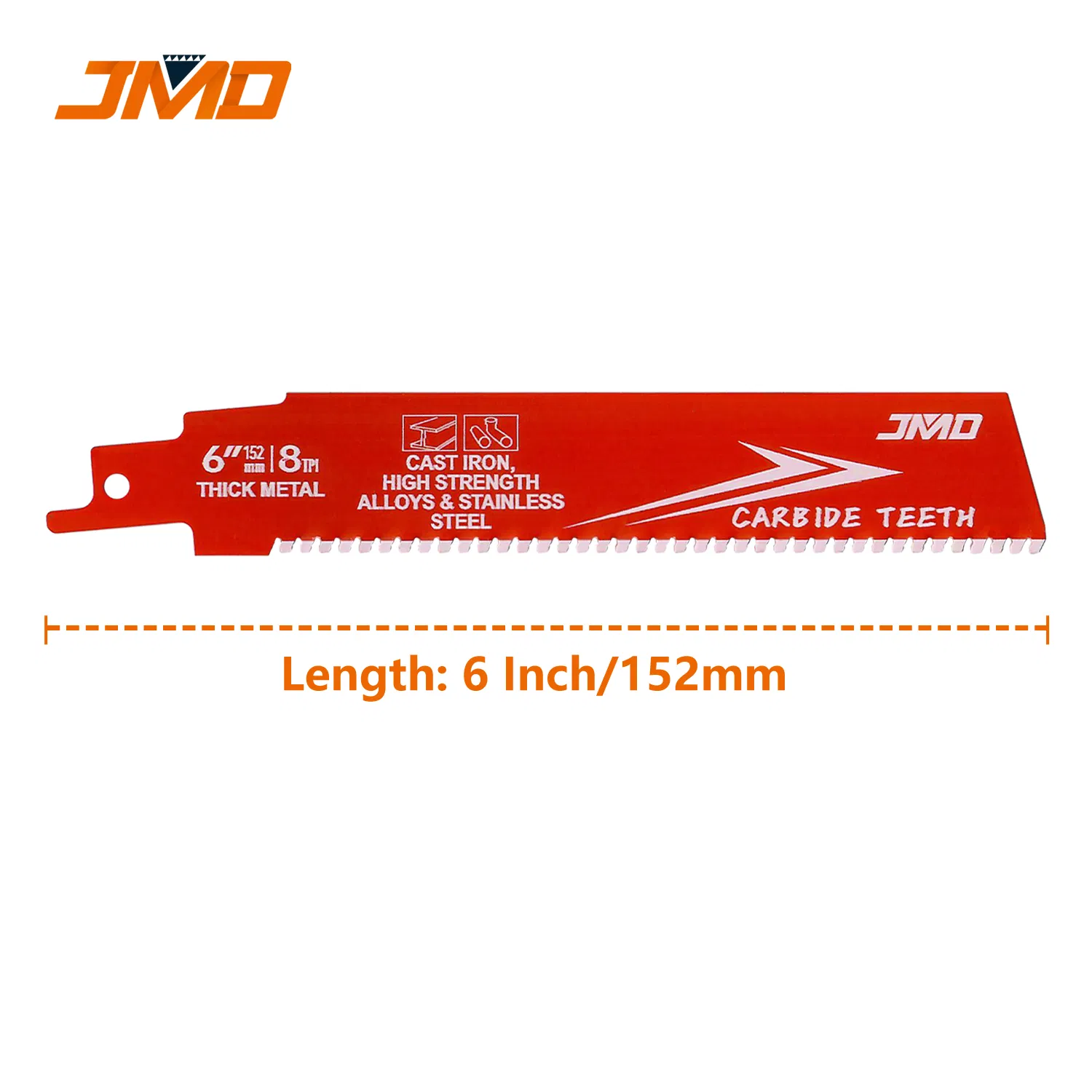 6 Inch 152mm 8t Carbide Reciprocating Saw Blade for Thick Metal