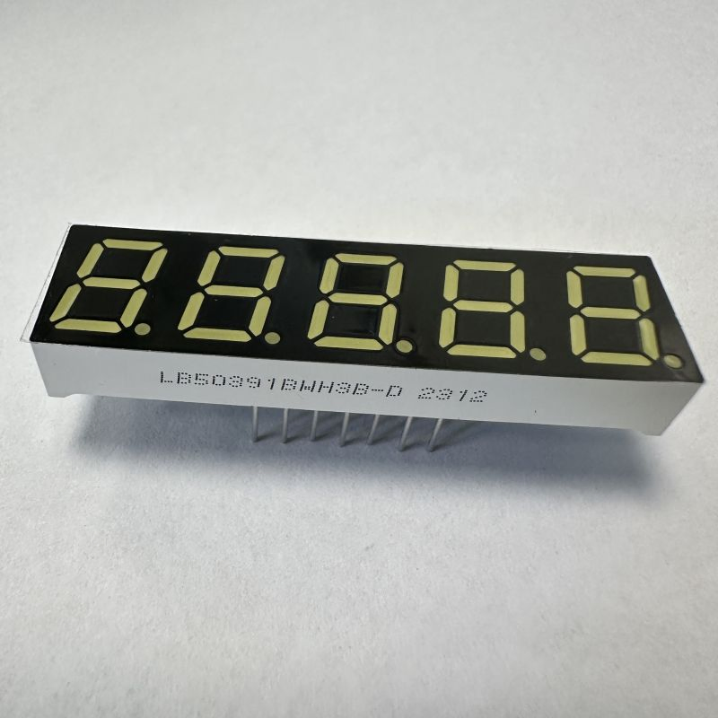 0.39" 5-Digit Blue 7-Segment LED Display, Common Cathode