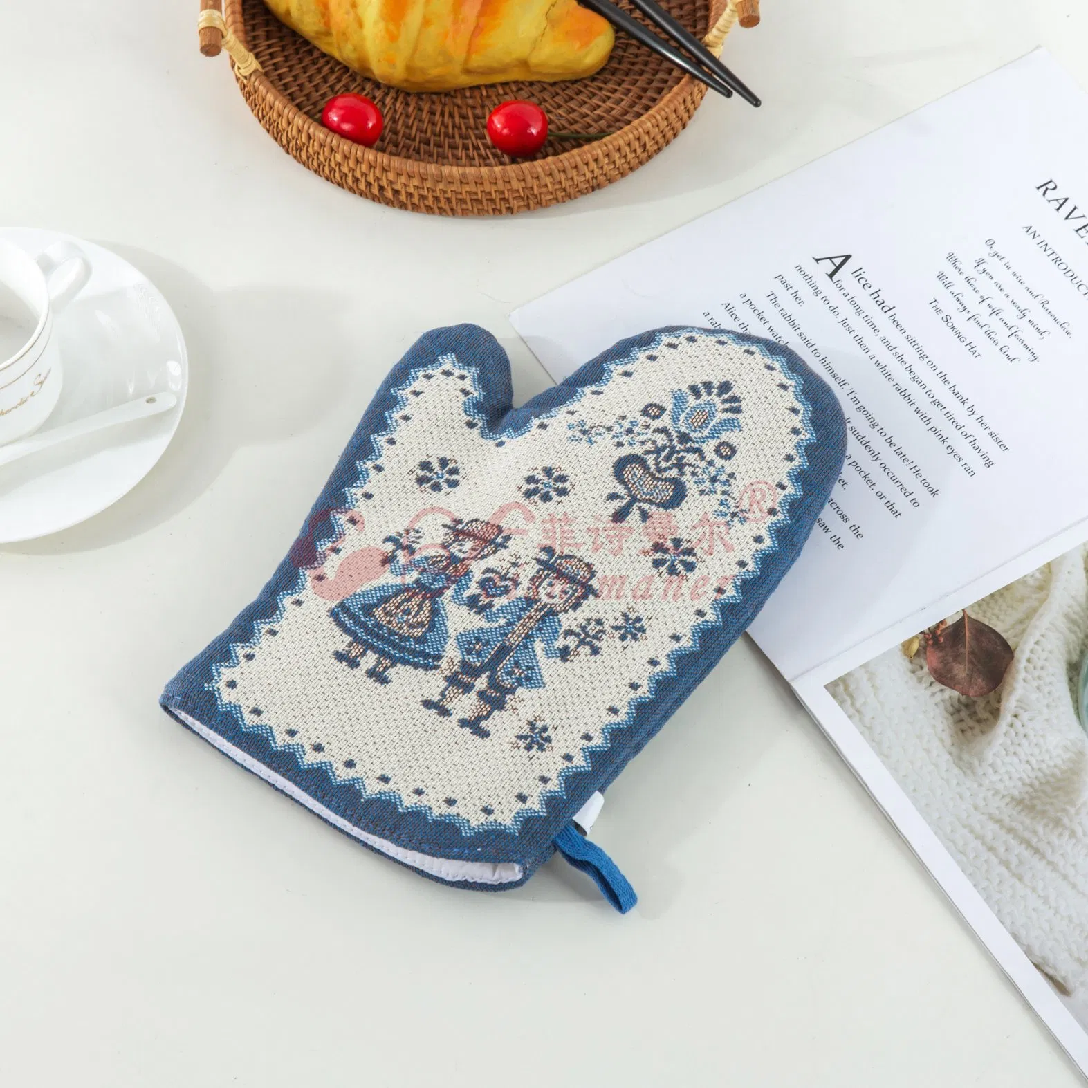 High Temperature Resistant Kitchen Cotton Hemp Oven Mitt in-Stock Heat Oven Glove